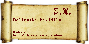 Dolinszki Miklós névjegykártya