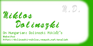miklos dolinszki business card